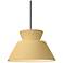 Radiance 11"W Muted Yellow And Nickel Black Cord Trapezoid Pendant