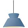 1_Radiance 11"W Sky Blue And Nickel Black Cord Trapezoid Pendant