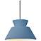 Radiance 11"W Sky Blue And Nickel Black Cord Trapezoid Pendant