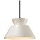 Radiance 11"W Matte White Trapezoid 1-Light Pendant With Black Cord