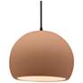 1_Radiance 12.25"W Adobe Frame Matte Black Large Globe Black Cord LED Pe