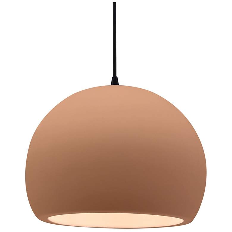 Image 1 Radiance 12.25"W Adobe Frame Matte Black Large Globe Black Cord Pendan