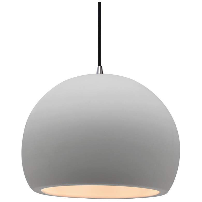 Image 1 Radiance 12.25"W Bisque Frame Brushed Nickel Large Globe Black Cord Pe