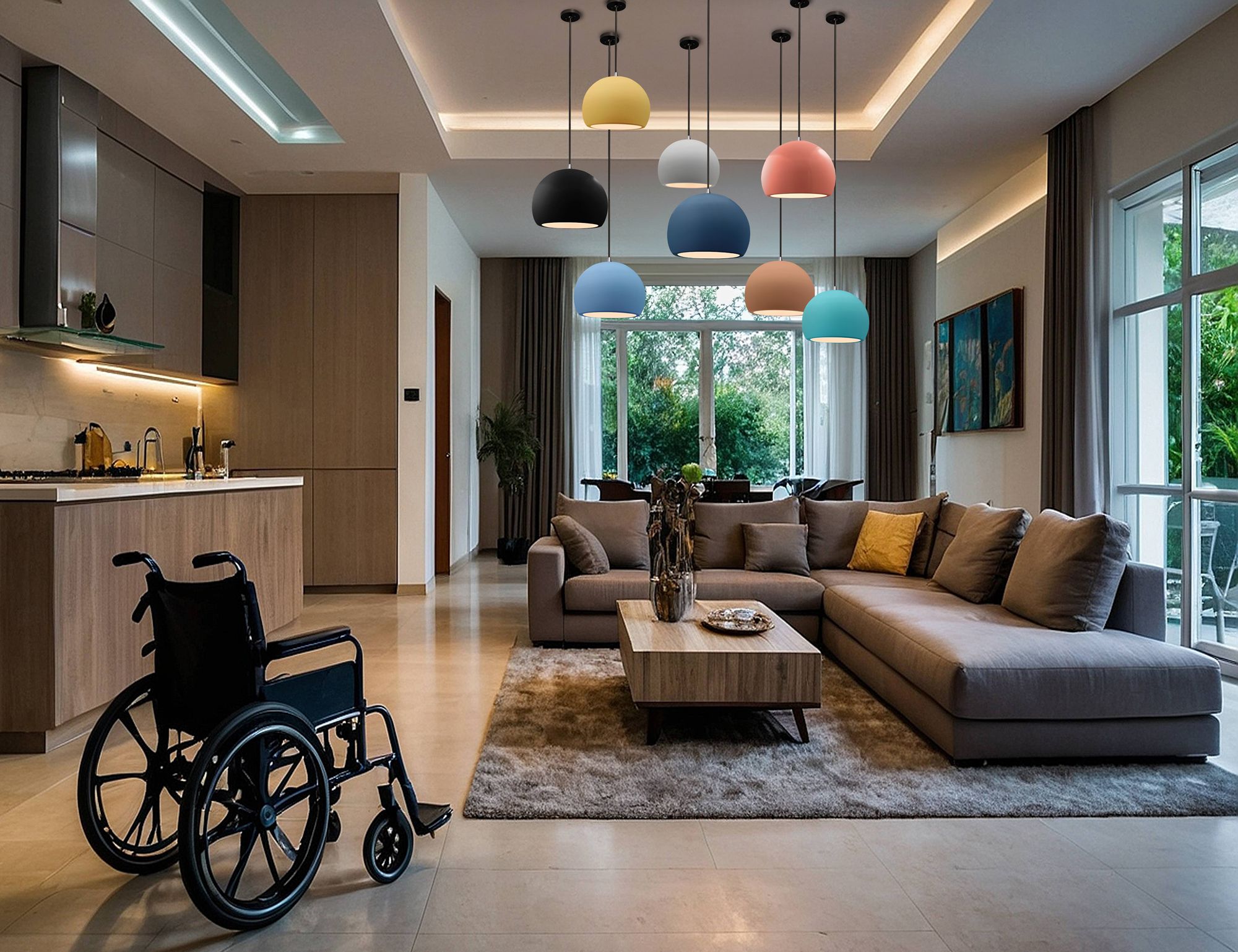 Image 3 Radiance 12.25"W Bisque Frame Nickel Large Globe Black Cord LED Pendan more views