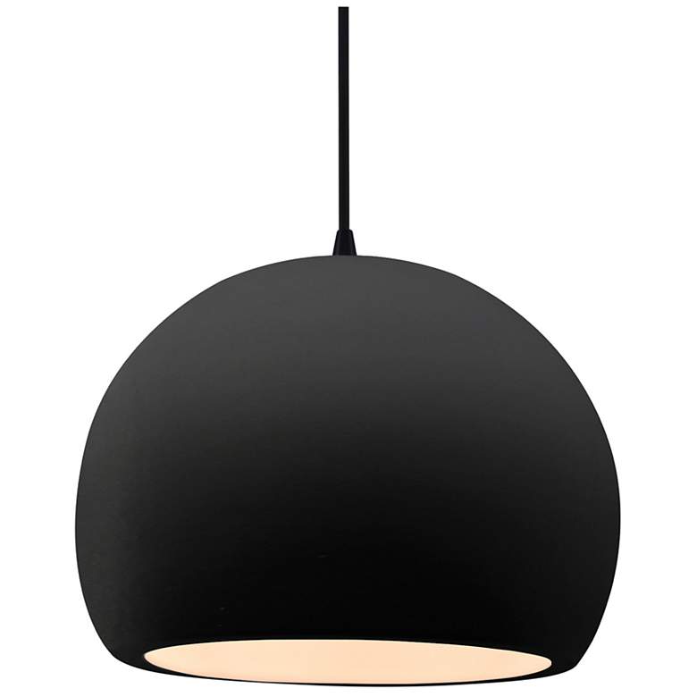 Image 1 Radiance 12.25"W Carbon Frame Matte Black Large Globe Black Cord Penda
