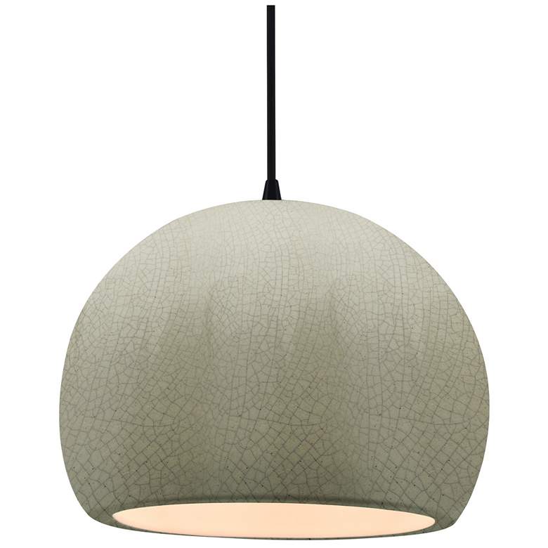 Image 1 Radiance 12.25"W Celadon Frame Matte Black Large Globe Black Cord Pend