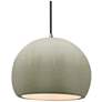 1_Radiance 12.25"W Celadon Frame Nickel Large Globe Black Cord Pendant
