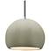 Radiance 12.25"W Celadon Frame Nickel Large Globe Black Cord Pendant