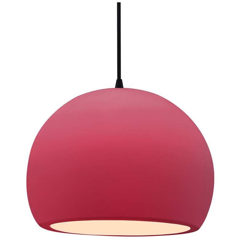 Image 1 Radiance 12.25"W Cerise Frame Matte Black Large Globe Black Cord Penda