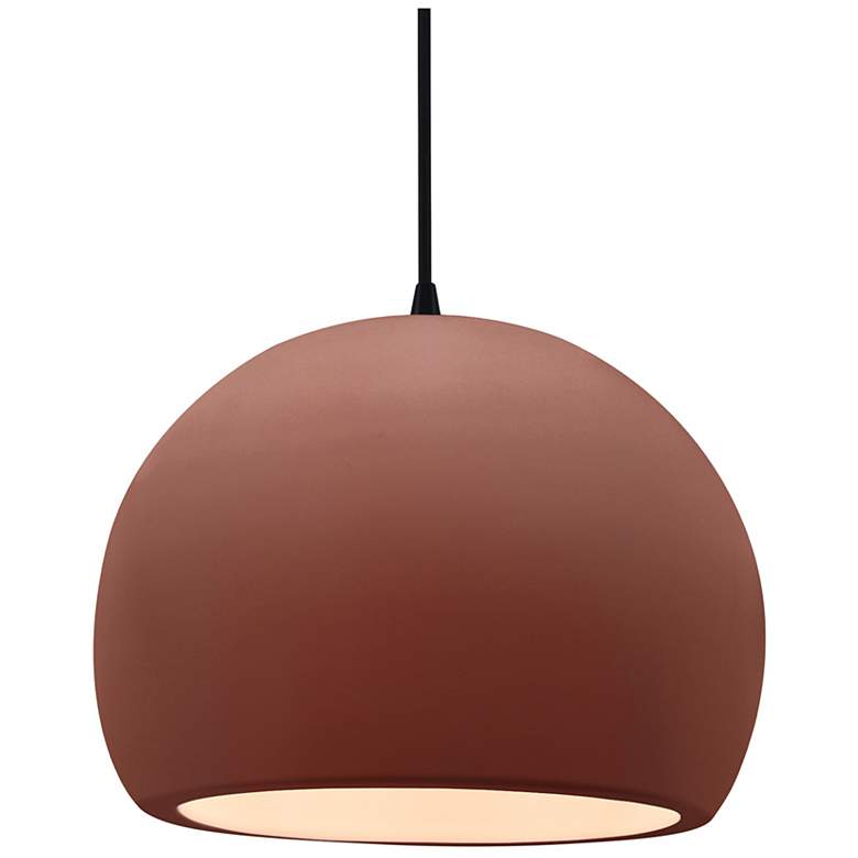 Image 1 Radiance 12.25"W Clay Frame Matte Black Large Globe Black Cord Pendant
