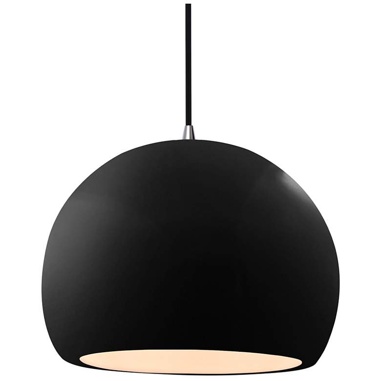Image 1 Radiance 12.25"W Gloss Black Frame Nickel Large Globe Black Cord Penda