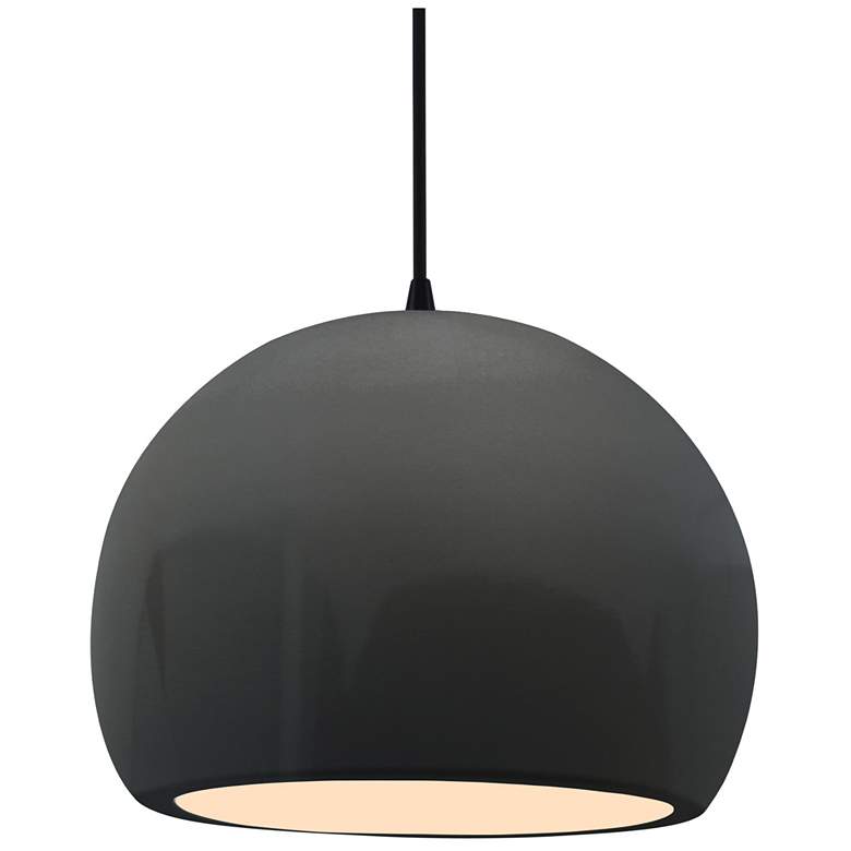 Image 1 Radiance 12.25"W Grey Frame Matte Black Large Globe Black Cord LED Pen