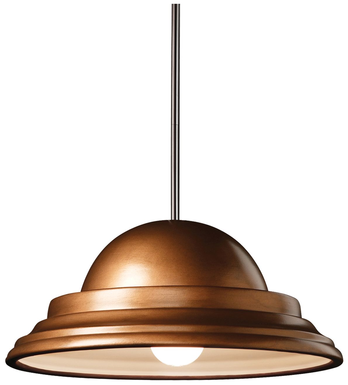 Radiance 12.5" Brushed Nickel Antique Copper Dome med LED Pen Made to