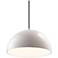 Radiance 12.5" Wide Brushed Nickel Matte White Dome Black Cord LED Pen
