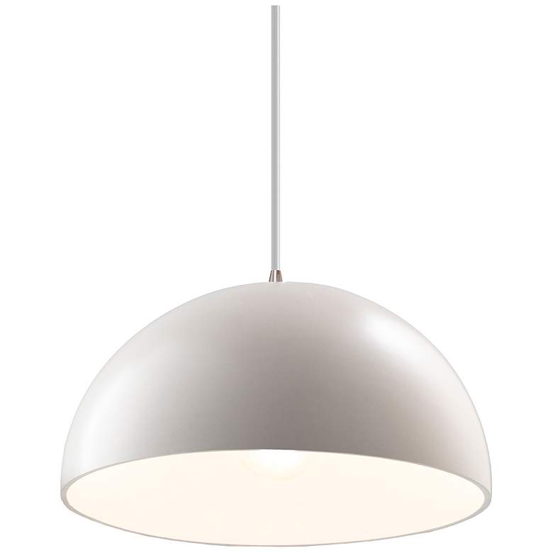 Image 1 Radiance 12.5" Wide Brushed Nickel Matte White Dome White Cord LED Pen