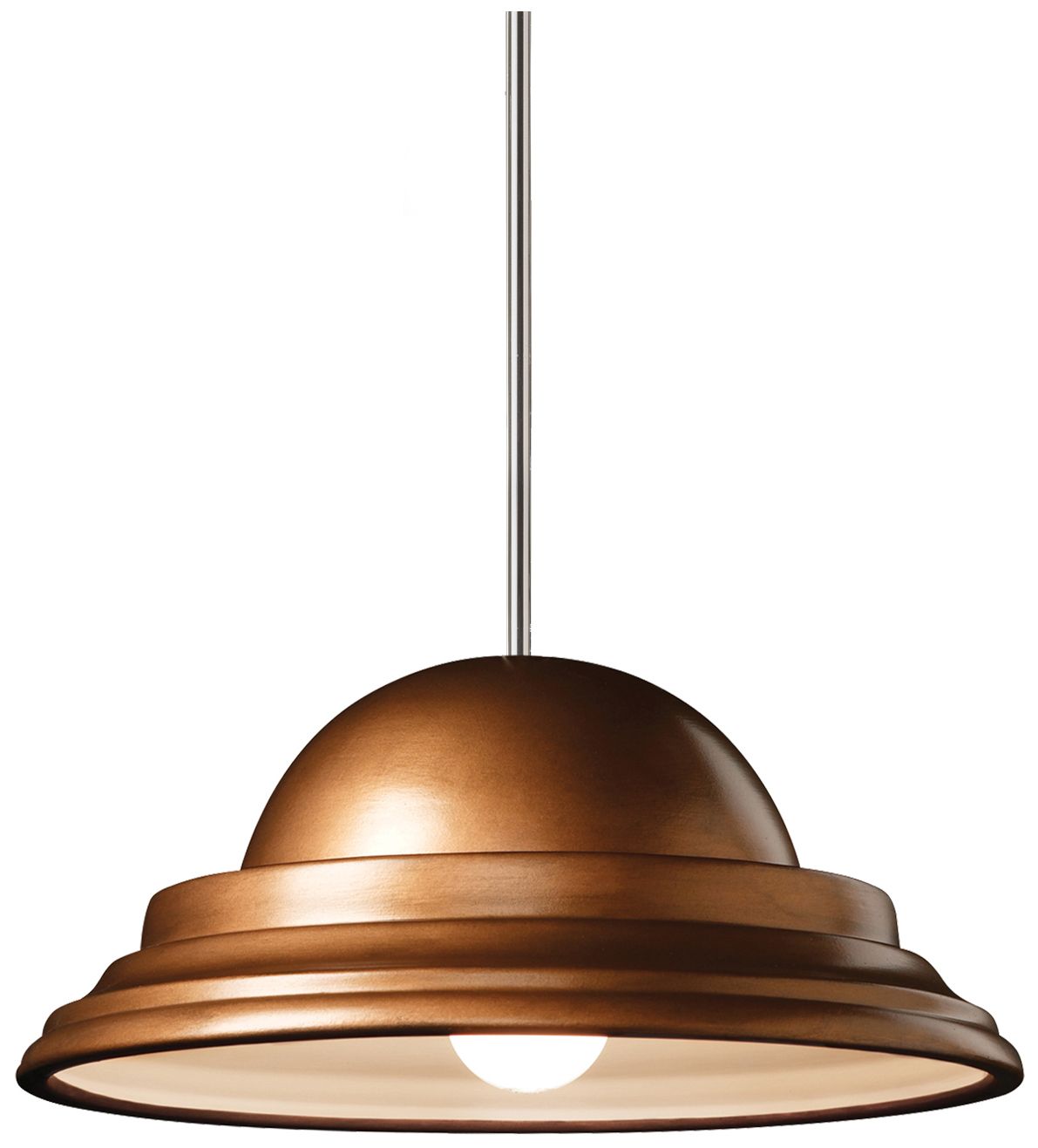 Radiance 12.5"W Polished Chrome Antique Copper Dome LED Penda Made to