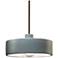 Radiance 12" Wide Dark Bronze Pewter Green Dish Stemmed Pendant