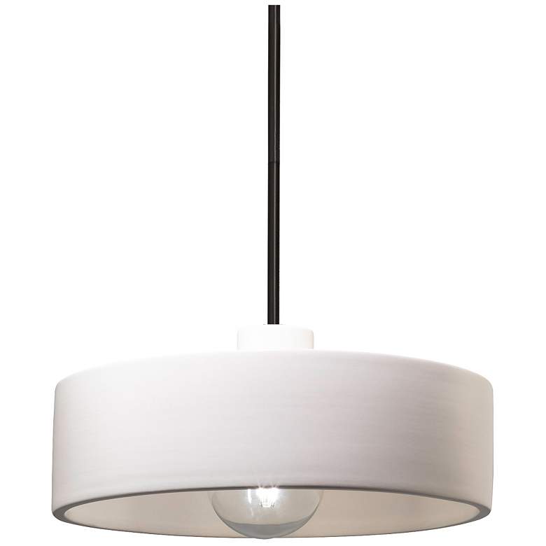 Image 1 Radiance 12" Wide Matte Black Bisque Dish Stemmed Pendant