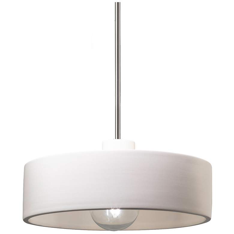Image 1 Radiance 12" Wide Polished Chrome Bisque Dish Stemmed Pendant