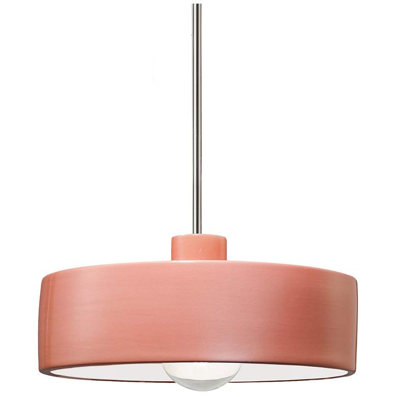 Image 1 Radiance 12 inch Wide Polished Chrome Gloss Blush Dish Stemmed Pendant