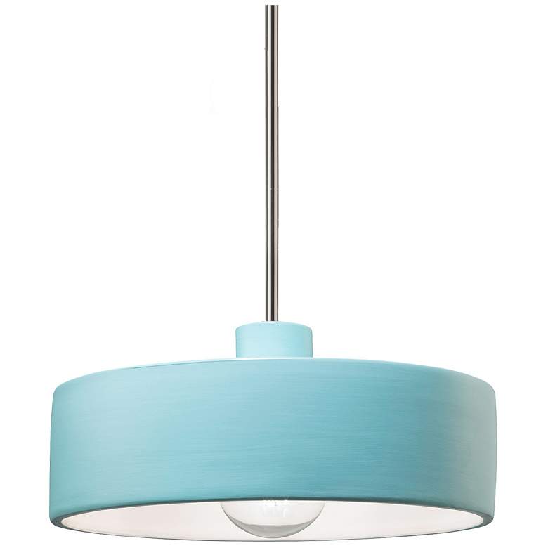 Image 1 Radiance 12" Wide Polished Chrome Reflecting Pool Dish Stemmed Pendant