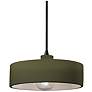 1_Radiance 12"W Matte Green And Black Cord Dish Pendant