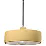 1_Radiance 12"W Muted Yellow And Nickel Black Cord Dish Pendant