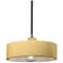 Radiance 12"W Muted Yellow And Nickel Black Cord Dish Pendant