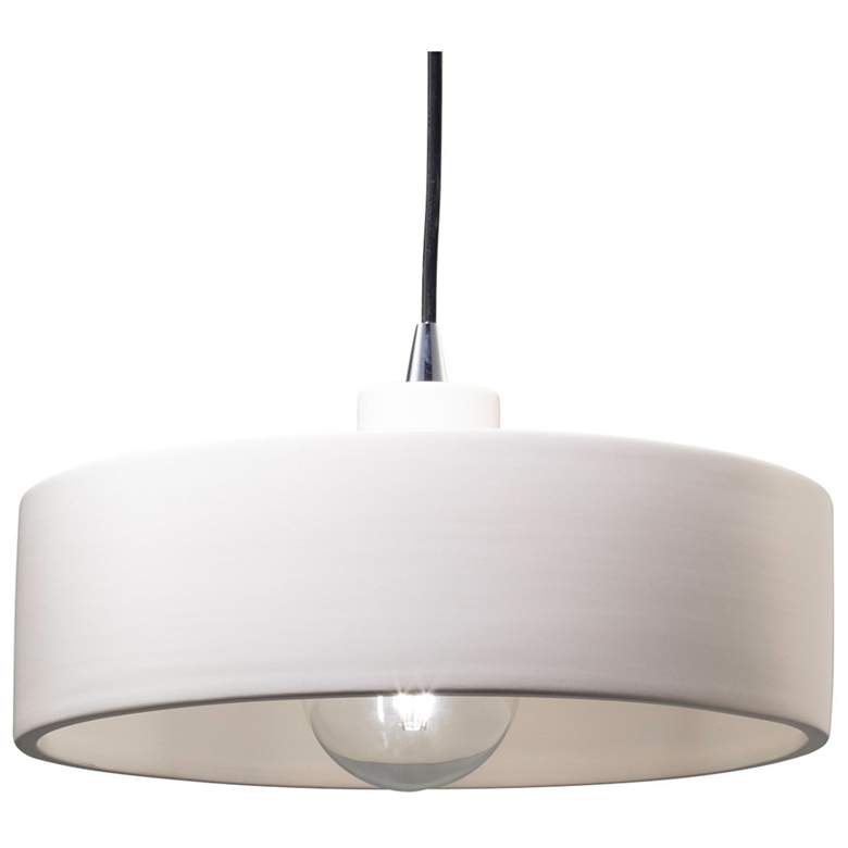 Image 1 Radiance 12"W Polished Chrome Bisque Ceramic Mini Pendant