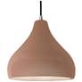 1_Radiance 13.5"W Adobe Frame Brushed Nickel Large Droplet Black Cord Pe