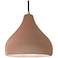 Radiance 13.5"W Adobe Frame Brushed Nickel Large Droplet Black Cord Pe