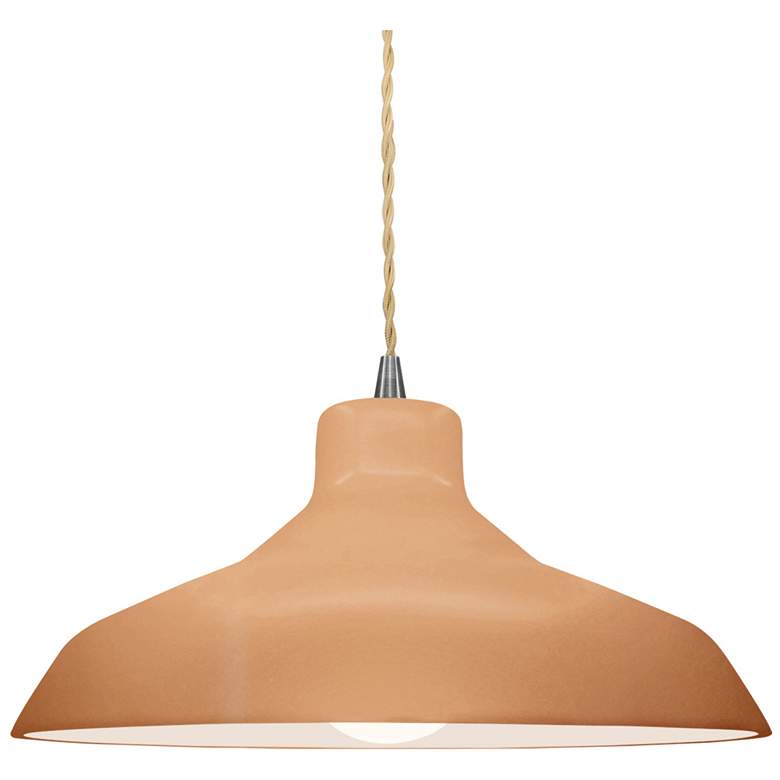 Image 1 Radiance 13.5"W Adobe Frame Brushed Nickel Loft Beige Twisted LED Pend
