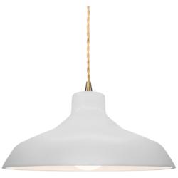 Radiance 13.5"W Bisque Frame Antique Brass Loft Beige Twisted LED Pend