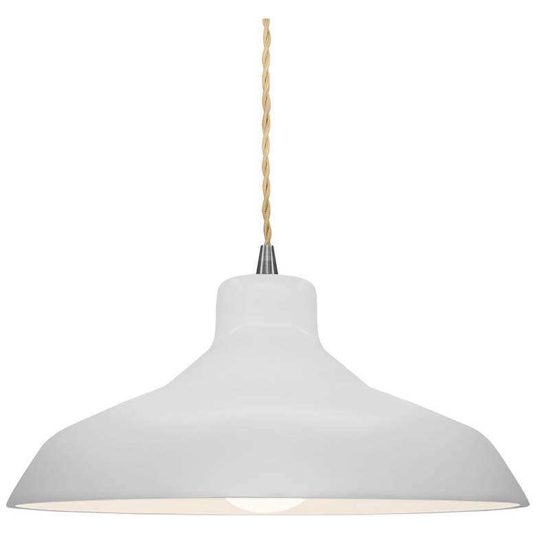 Image 1 Radiance 13.5"W Bisque Frame Brushed Nickel Loft Beige Twisted LED Pen