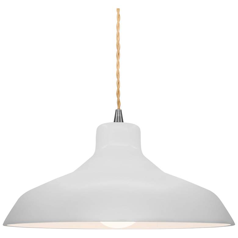 Image 1 Radiance 13.5"W Bisque Frame Brushed Nickel Loft Beige Twisted Pendant