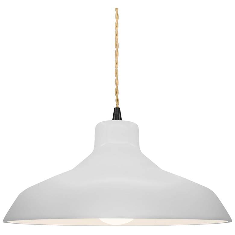 Image 1 Radiance 13.5"W Bisque Frame Matte Black Loft Beige Twisted LED Pendan