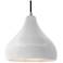 Radiance 13.5"W Bisque Frame Nickel Large Droplet Black Cord Pendant