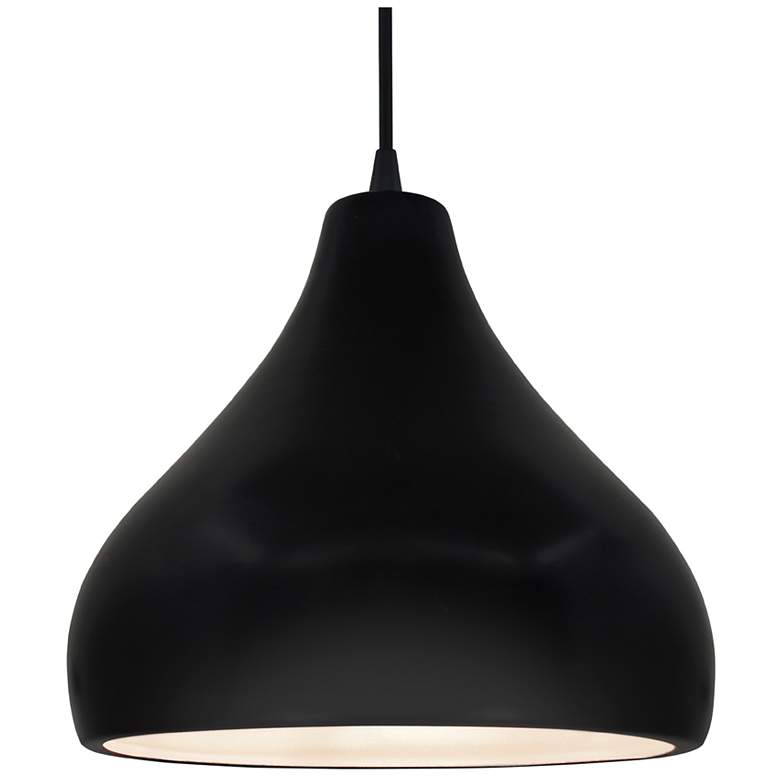 Image 1 Radiance 13.5"W Carbon Frame Matte Black Large Droplet Black Cord Pend