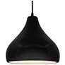 1_Radiance 13.5"W Carbon Frame Nickel Large Droplet Black Cord LED Penda