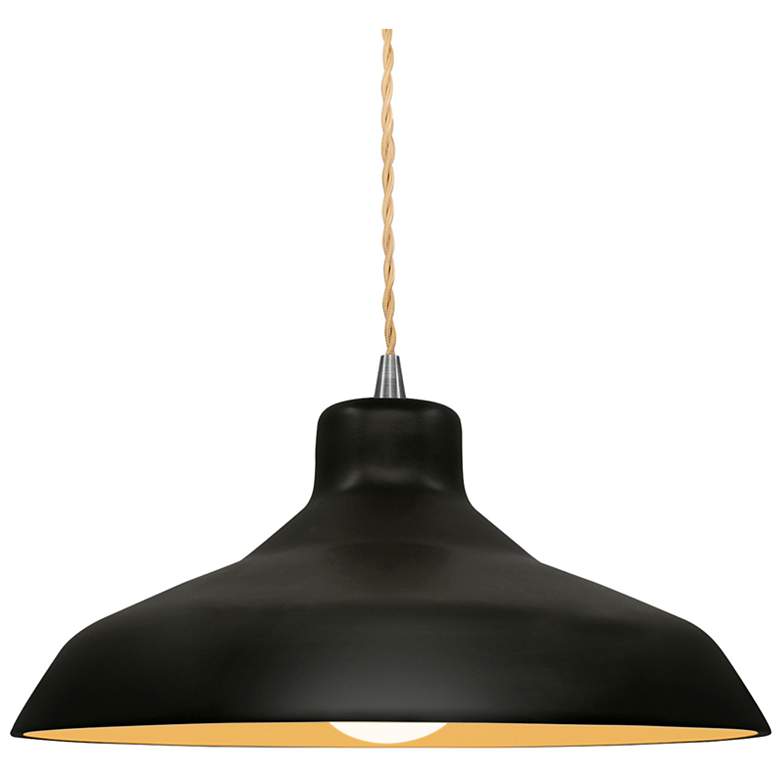 Image 1 Radiance 13.5"W Carbon/Gold Frame Brushed Nickel Loft Beige Twisted Pe
