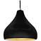 Radiance 13.5"W Carbon/Gold Frame Nickel Large Droplet Black Cord Pend
