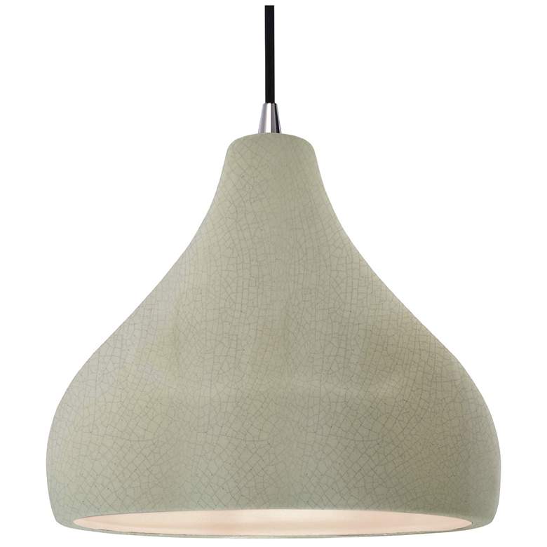 Image 1 Radiance 13.5"W Celadon Frame Nickel Large Droplet Black Cord LED Pend