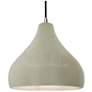 1_Radiance 13.5"W Celadon Frame Nickel Large Droplet Black Cord Pendant