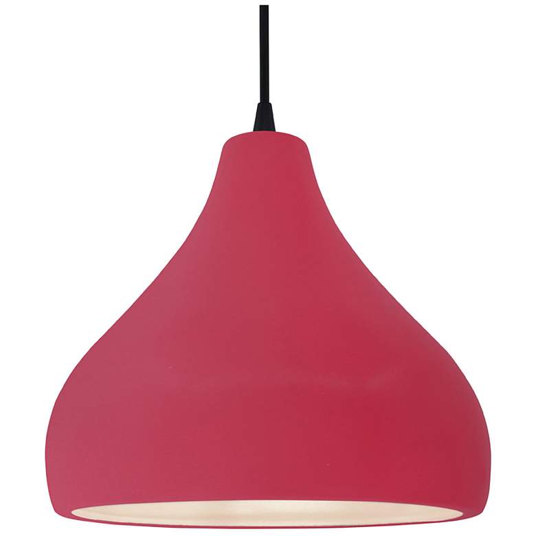Image 1 Radiance 13.5"W Cerise Frame Matte Black Large Droplet Black Cord Pend