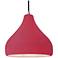 Radiance 13.5"W Cerise Frame Nickel Large Droplet Black Cord Pendant
