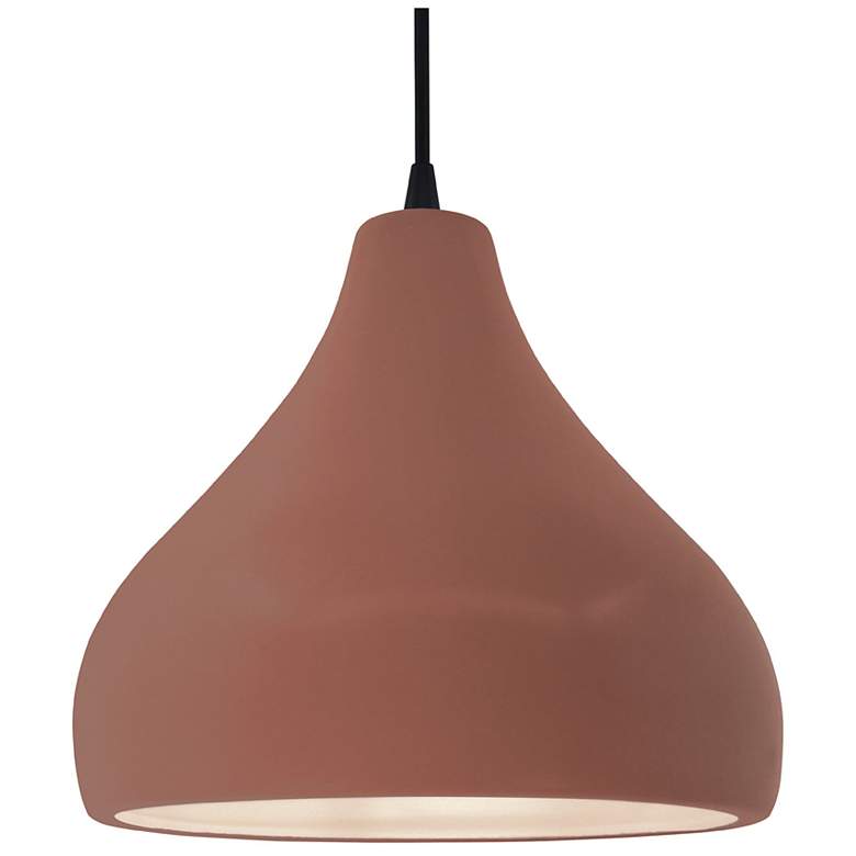 Image 1 Radiance 13.5"W Clay Frame Matte Black Large Droplet Black Cord LED Pe