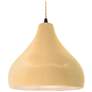Thumbnail1 of Radiance 13.5"W Droplet Black Beige Cord Pendant w/ Muted Yellow Shade