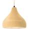 Radiance 13.5"W Droplet Black Beige Cord Pendant w/ Muted Yellow Shade