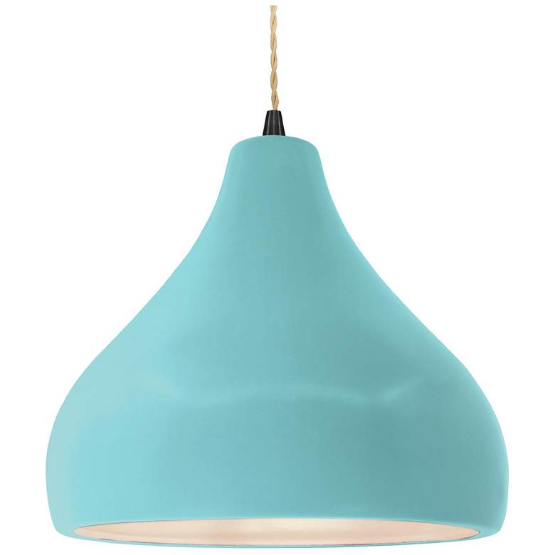 Image 1 Radiance 13.5"W Droplet Black Beige Cord Pendant w/ Reflecting Pool Sh