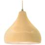 Thumbnail1 of Radiance 13.5"W Droplet Brass Beige Cord Pendant w/ Muted Yellow Shade